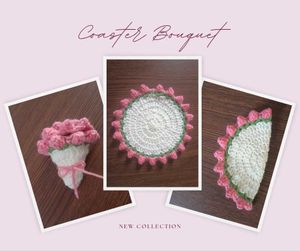 💐Convertible Crochet Coaster Bouquet
