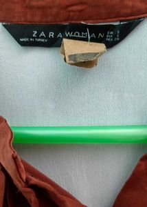 ZARA Copper Bow Blouse