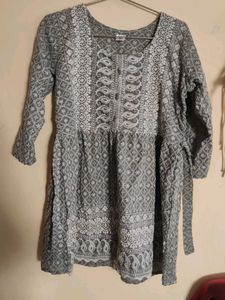 Grey Embroidered Kurta