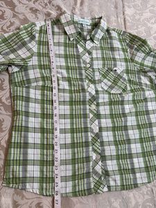 Green Plaid Short Sleeve Top