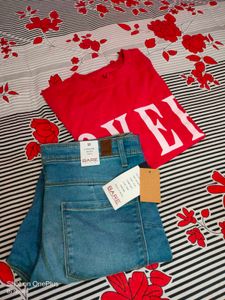 New Pantaloons Jeans+ Tshirt Combo
