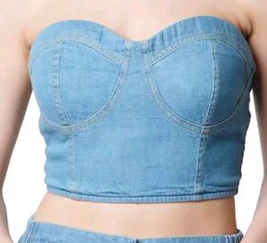 Denim Bustier Top