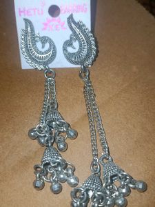 Silver Jhumka Earrings