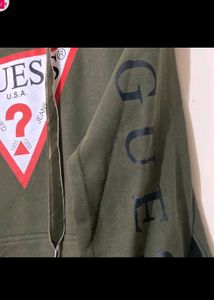 Guess Hoodie Long. Olive Green Colour