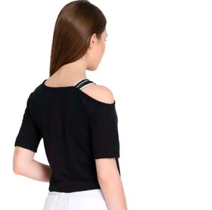 Black cold Shoulder Croptop