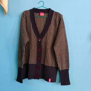 Houndstooth Cardigan Sweater