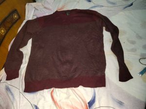Striped Maroon Sweater Light Winter
