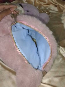 Fuzzy Bear Face Fur Sling bag