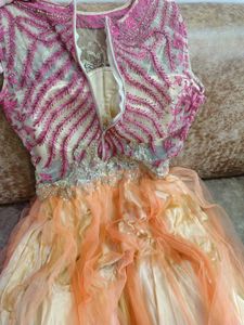 Party Wear Gown, Bust 32, Length 46 With Margin