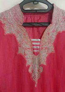 Elegant Pink net frock set