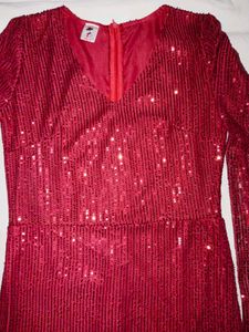 Red Sequin Mini Dress