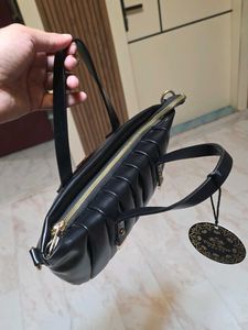 Black Leather Sling Bag New