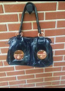 Mimco Black Leather Shoulder Bag