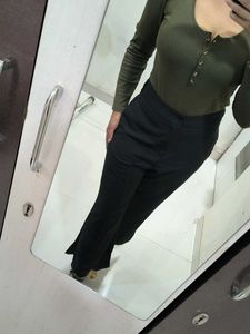 Black Wide Leg Pants with side slits