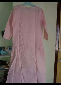 Peach Colour Embroidery Kurti