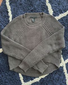 Forever 21 Women Grey Crop Sweater