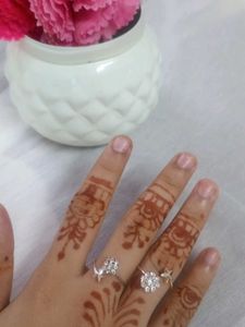 Rose Gold Crystal Rings - Adjustable Set of 2