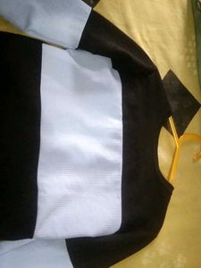 Color Black and sky-blue mix Long Sleeve Top