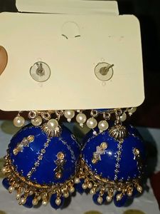 Blue &amp; Gold Fashion Earrings