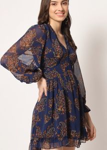 Boho Print Fit &amp; Flare Mini Dress