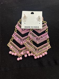 Pink Indian Long Earrings