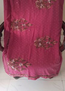 Pink New Saree With Blouse