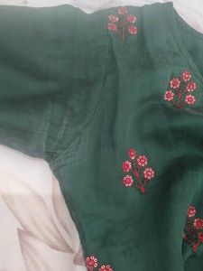 Green Embroidered Kurta