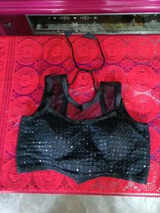 Black Sequin Blouse