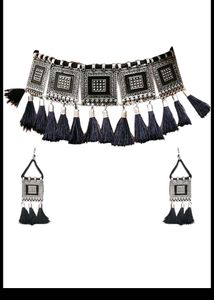 Fancy Alloy Black and Silver Jewellery