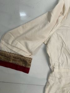 Elegant White &amp; Gold Anarkali