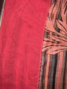 Black and Peach Designer Saree