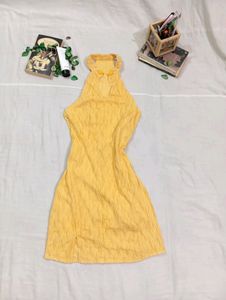 Vintage Frilled Yellow Dress