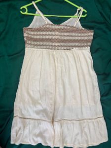 Cream Spaghetti Strap Dress