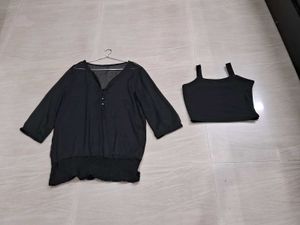 Black Blouse with Tank Top