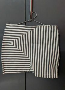 Grey White Mini Skirt