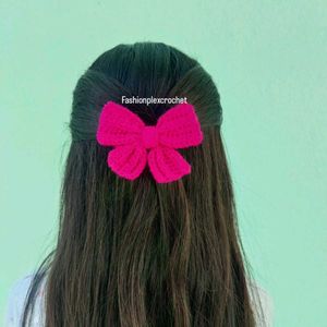 Crochet Bow Hair Clips