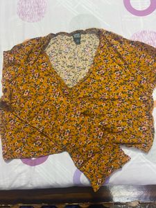 Wild Fable Floral Cinched Crop Top