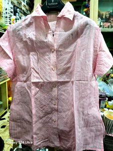Pink Button-Down Top