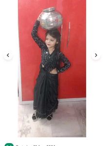 Girls Black Saree