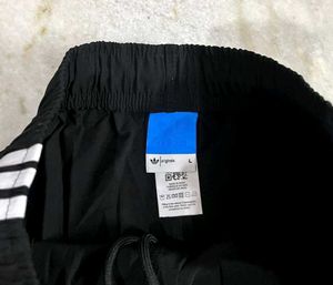 ADIDAS ORIGINALS BLACK STRAIGHT BOOTCUT TRACKPANTS