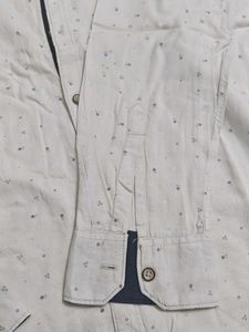 Beige Dotted Button-Up Shirt