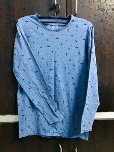 Printed Cotton Blue Tshirt Like New