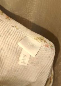 Floral Print Ribbed Top