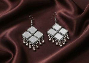 Mirror Detail Dangle Earrings