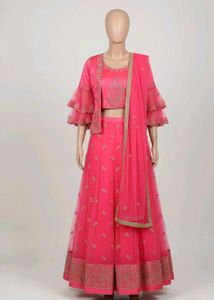 Pink Embellished Lehenga Choli Set