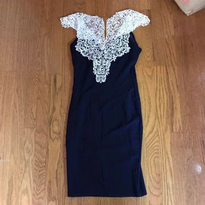 SHEIN Colour Block Lacey Sheath Dress