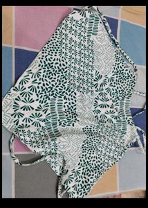 Green & White Floral Swimsuit
