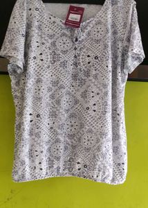 WHITE PRINTED CASUAL TOP