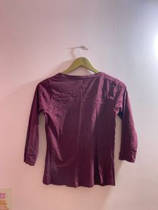 Burgundy Long Sleeve Tee