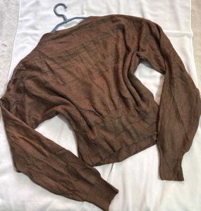 🎁Buy1 Get1 Free Crop Wrap Brown Top H